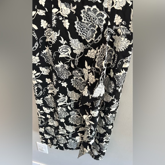 Etro Milano Black Floral Chain Print Boat Neck Midi Dress | Size IT42/ US8 - Picture 8 of 11